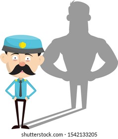 Funny Policeman Cop - Standing in Positive Attitude