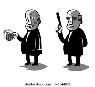 funny politician, set two vector illustration