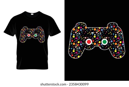 Funny Polka Dot Video games lover gift t-shirt vector gaming console International Dot Day T-Shirt