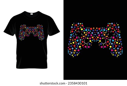 Funny Polka Dot Video games lover gift t-shirt vector gaming console International Dot Day T-Shirt