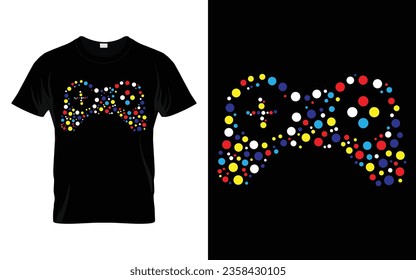 Funny Polka Dot Video games lover gift t-shirt vector gaming console International Dot Day T-Shirt