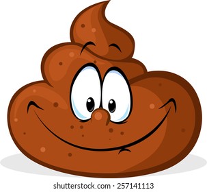 funny poo cartoon - vector illustration