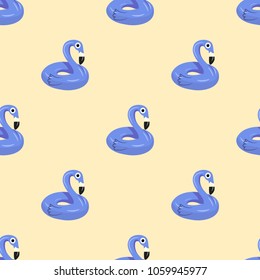 Funny pool floats with flamingo  Fashion pattern. Vector illustration. Pool toys   Design element for wrapping, card, t-shirt print, invitation, accessories