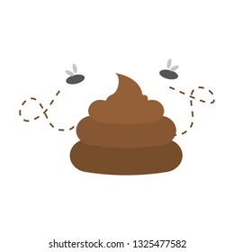 funny poop with flies