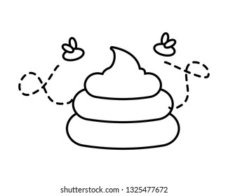 funny poop with flies