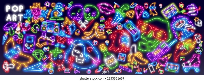 Funny pop art neon