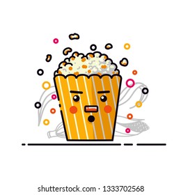 funny popcorn character