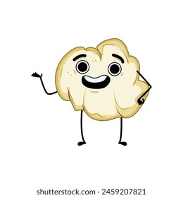 funny popcorn character cartoon. film pop, food box, poster comic funny popcorn character sign. isolated symbol vector illustration