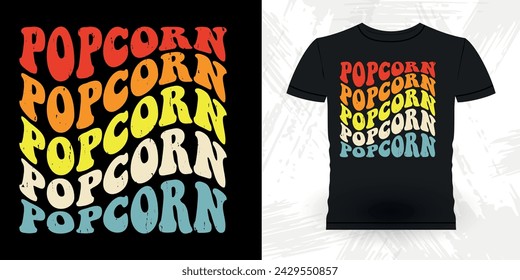 Funny Popcorn Cinema Snack Retro Vintage Popcorn T-shirt Design