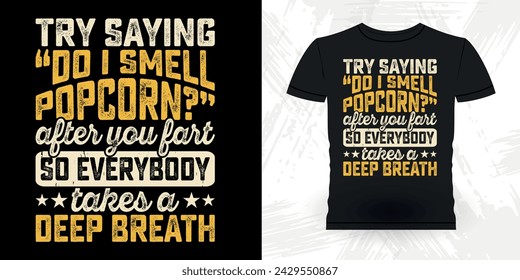 Funny Popcorn Cinema Snack Retro Vintage Popcorn T-shirt Design