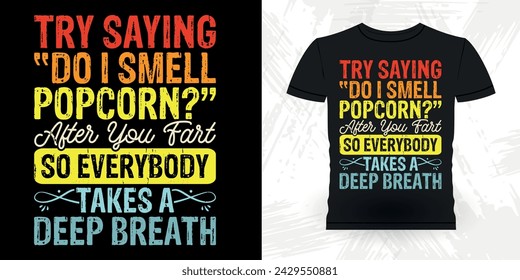 Funny Popcorn Cinema Snack Retro Vintage Popcorn T-shirt Design