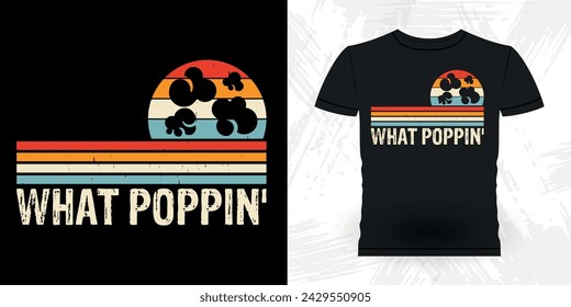 Funny Popcorn Cinema Snack Retro Vintage Popcorn T-shirt Design