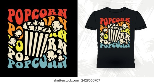 Funny Popcorn Cinema Snack Retro Vintage Popcorn T-shirt Design