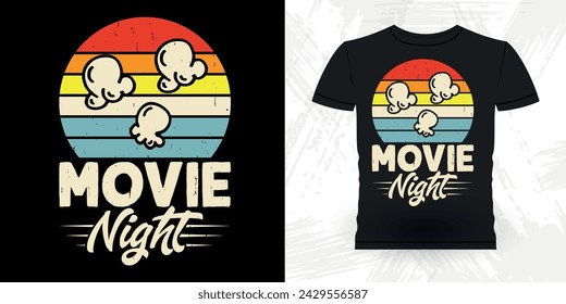 Funny Popcorn Cinema Snack Retro Vintage Popcorn T-shirt Design