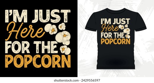 Funny Popcorn Cinema Snack Retro Vintage Popcorn T-shirt Design