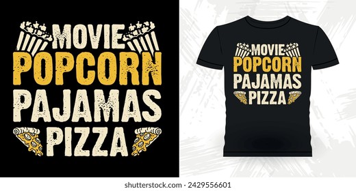 Funny Popcorn Cinema Snack Retro Vintage Popcorn T-shirt Design