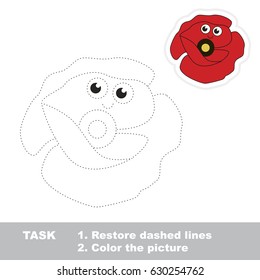 Funny Poppy. Dot to dot educational game for kids.