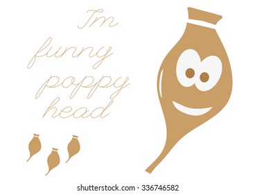 Funny poppy head introducing herself. Eps file available.