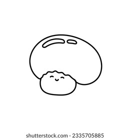 Funny porcini mushroom character with smiling human face, cartoon vector illustration isolated on a white background. Smiling porcini mushroom character