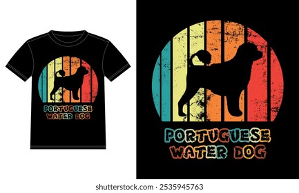 Funny Portuguese Water Dog Vintage Retro Sunset Silhouette Gifts Dog Lover Dog Owner Essential T-Shirt