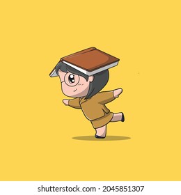 funny pose teacher vector icon illustration