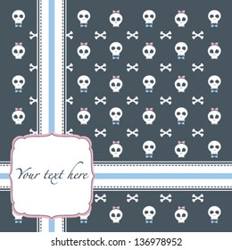 Funny post card with skulls
