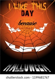 funny postcard dedicated to the holiday Halloween, with the image of a pumpkin and the inscription. Can be used as a print on footbre and hoody, as a sticker for a on mug and for another design