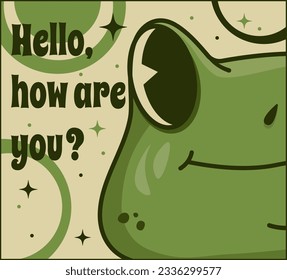 Funny poster with a frog face