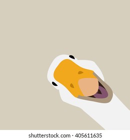 Funny Poster Goose Isolated In The Corner