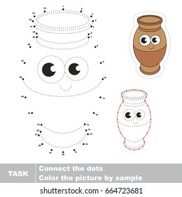 Funny Pot. Dot to dot educational game for kids.