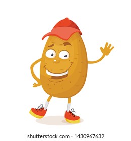 funny potato character vector illustration