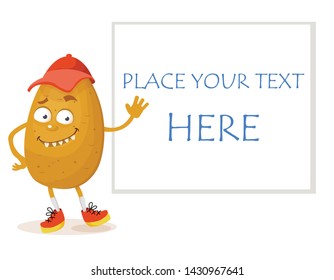 funny potato character vector illustration
