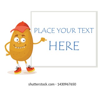 funny potato character vector illustration