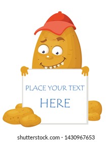 funny potato character vector illustration