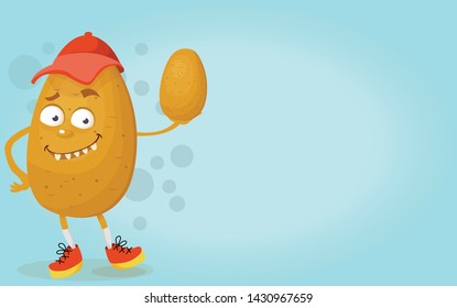 funny potato character vector illustration