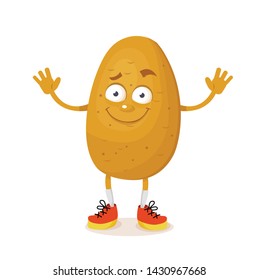 funny potato character vector illustration
