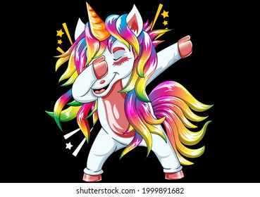 Funny Pride Unicorn Rainbow Design For POD 