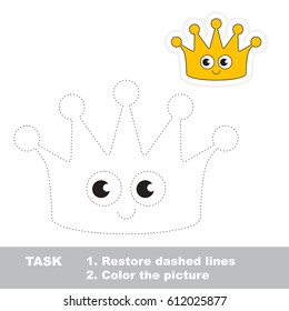 Funny Princess Crown. Dot to dot educational game for kids.