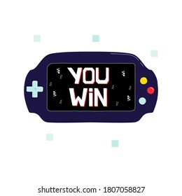 Funny print with console. Kids print. Vector hand drawn illustration.