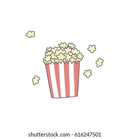 funny print with pop corn. Pop art style
