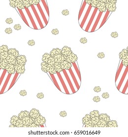 funny print with pop corn. Pop art style.