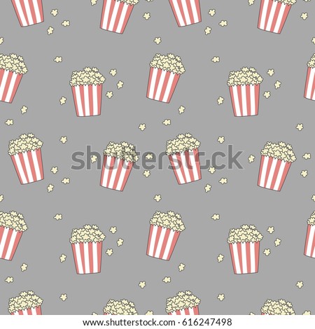 funny print with pop corn. Pop art style