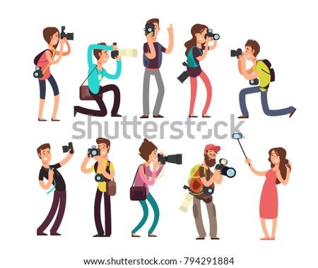 Similar – Image, Stock Photo Happy photographer is taking a photo