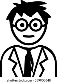 Funny Professor cartoon style