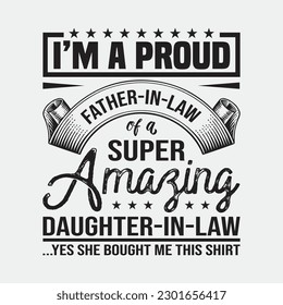 Funny Proud Father in Law Shirt Dad Fathers Day Gift Ideas