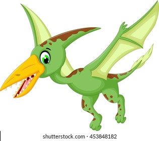 funny pterodactyl cartoon flying