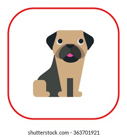 Funny pug dog icon