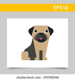 Funny pug dog icon