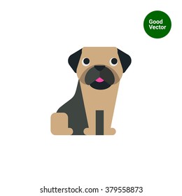 Funny pug dog icon