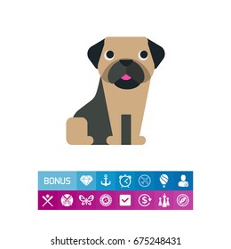 Funny pug dog icon